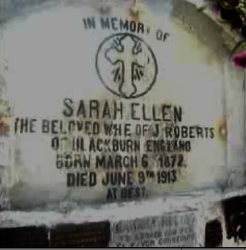 Epitafio en la tumba de Sarah Ellen