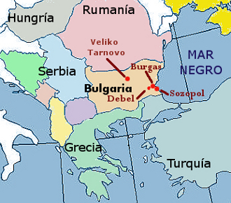 Mapa con la ubicación de las localidades mencionadas